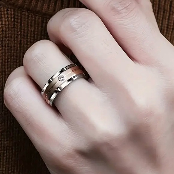 Men’s Trendy Rose Plated Band - Picture 5 of 6